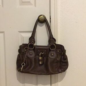 RARE Peruzzi Florence Italy Paddington Italian Leather Satchel With Lock & Key